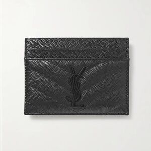 Saint Laurent Black Textured Card Holder